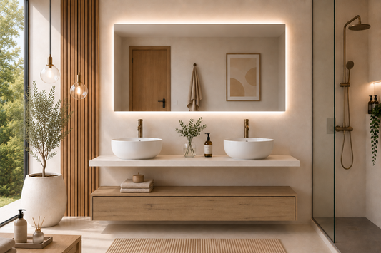 Mobile da bagno sospeso modulo steppa/piano lavabo bianco CERDEÑA