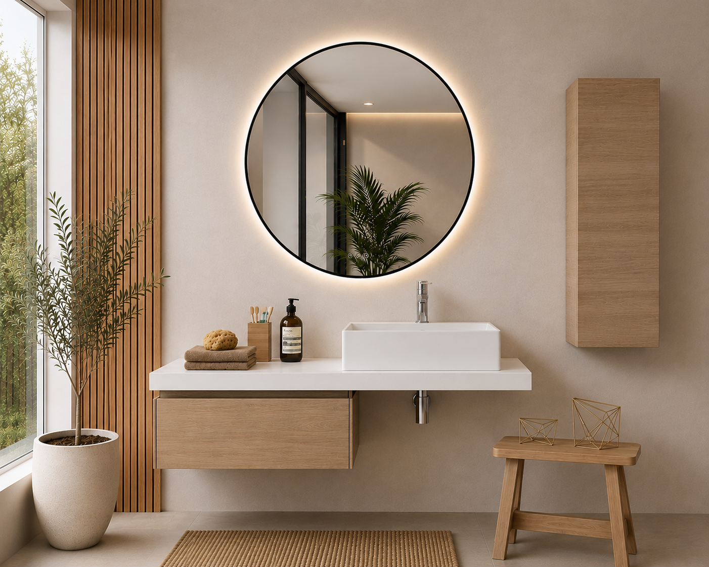 Mobile da bagno con modulo da 60 cm color steppa e piano da 120 cm SICILIA