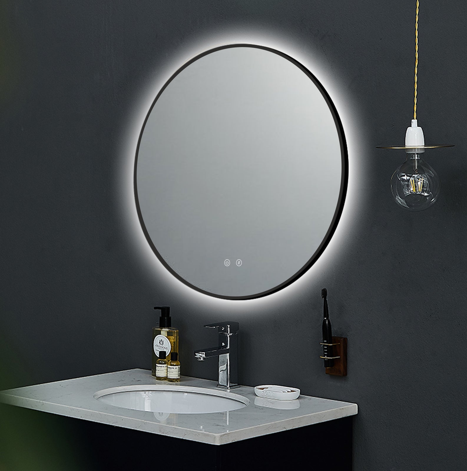 Specchio LED Ares Nero