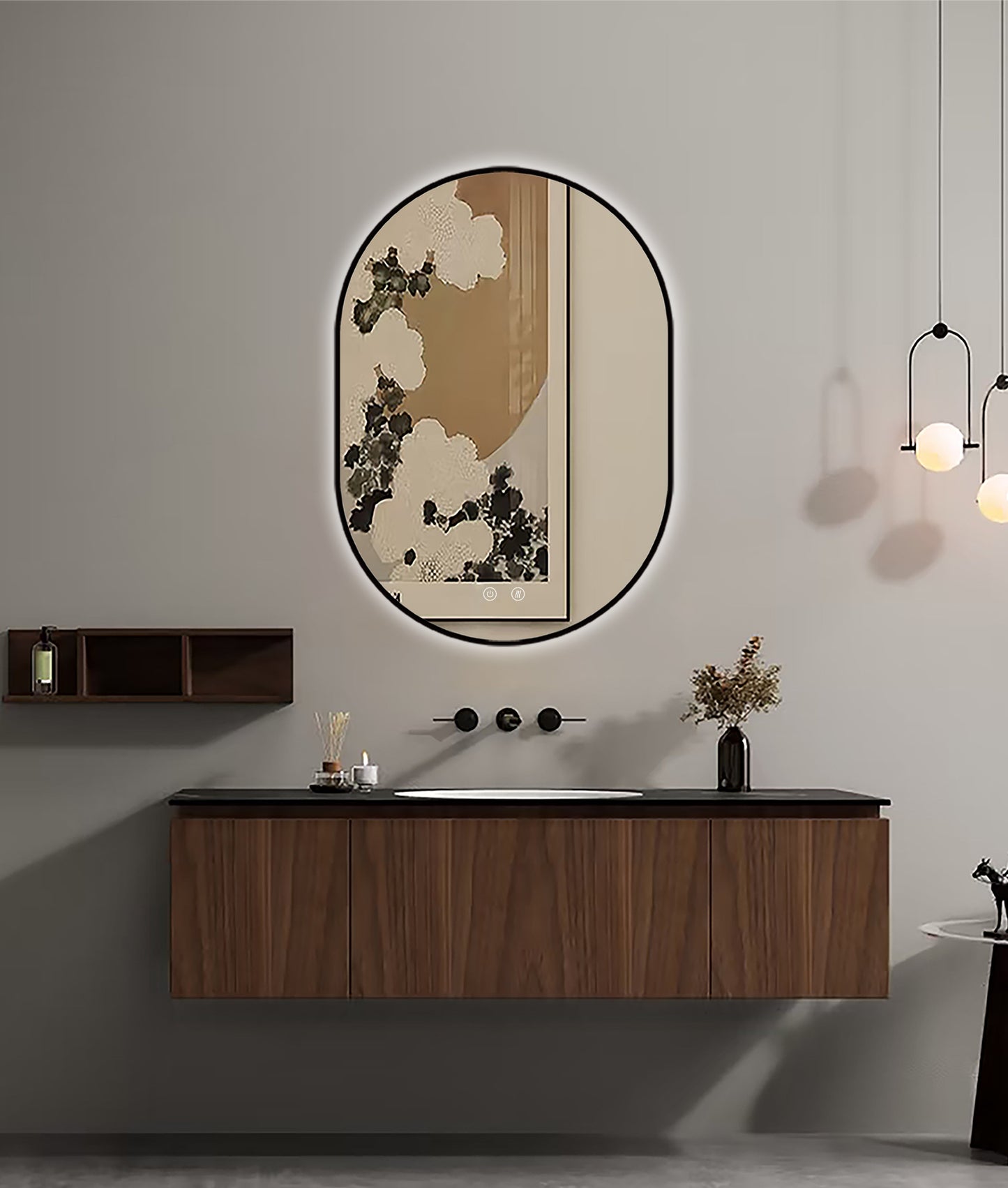 Specchio LED Selene Nero