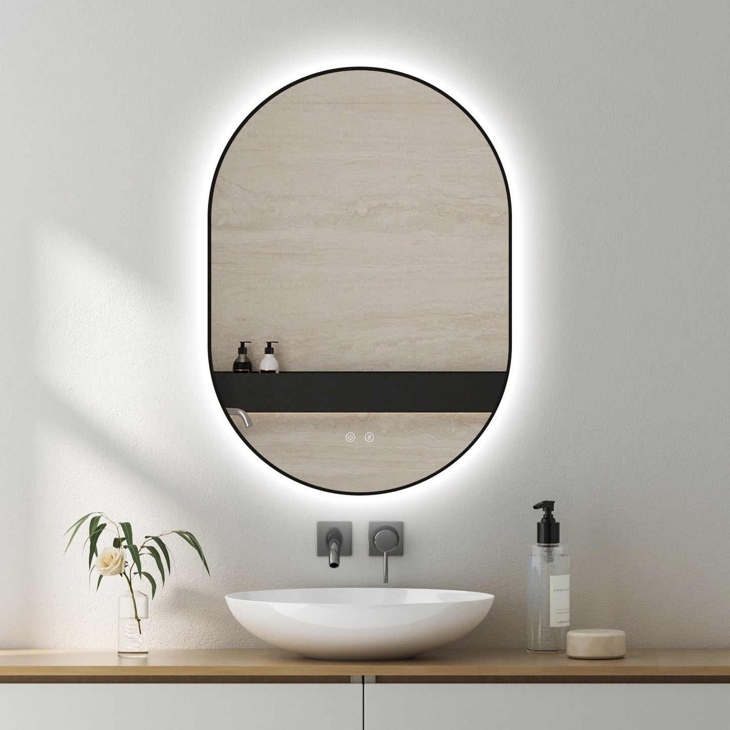 Specchio LED Selene Oro & Nero