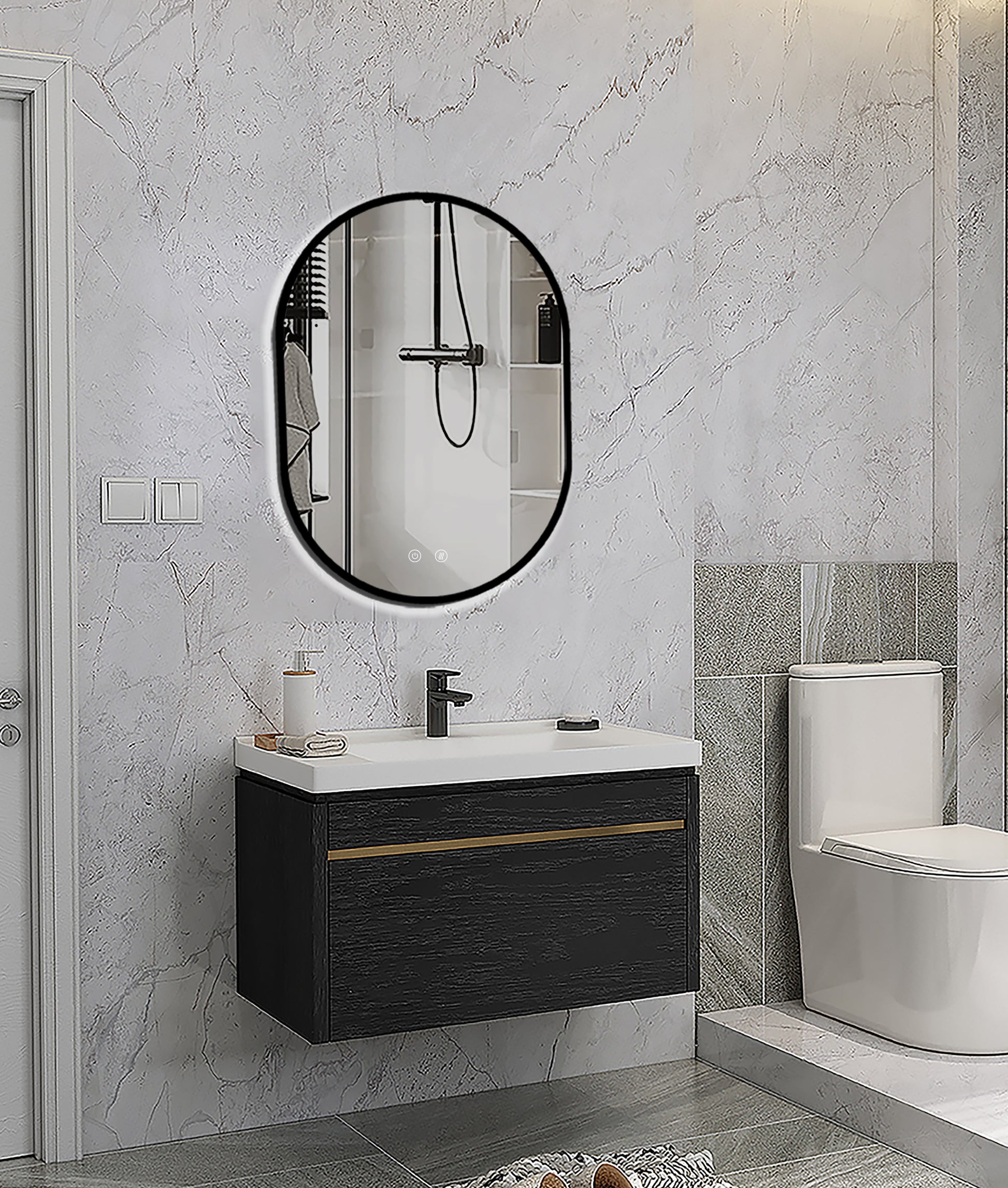 Specchio LED Selene Nero