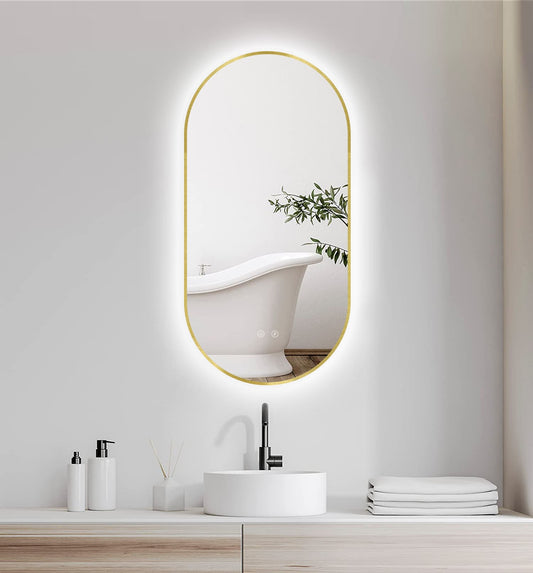 Specchio LED Selene Oro & Nero